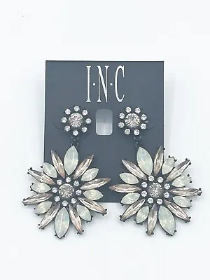 I.N.C. INTERNATIONAL CONCEPTS Black-Tone Flower Drop Statement Earrings • $14.99