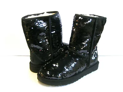 Ugg Classic Short Sequin Women Boots Black Us 7 /uk 5 /eu 38 /jp 24 • $149.99