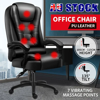 $142.95 • Buy Executive Massage Office Chair Premium PU Leather Recliner Computer Gaming Seat