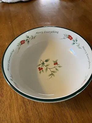 Pfaltzgraff Winterberry MERRY EVERYTHING  7  Open Candy Bowl Holly & Berries EUC • $10.40