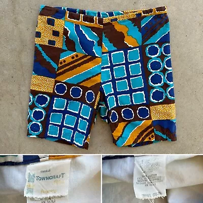 60s Vtg PENNEYS TOWNCRAFT Atomic Swim Trunks Board Shorts SMALL 28 - 30 Hawaiian • $65