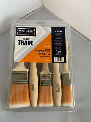 Hamilton 5 Pack Fine Tip Flat Brushes • £13.99