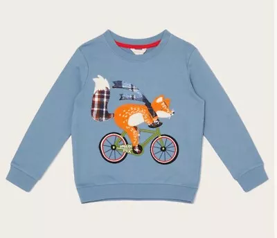 £20 • Buy Monsoon Baby Boys Mason Fox Blue Sweatshirt Age 12-18 Months *BNWT*