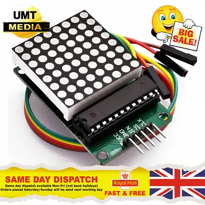 £4.25 • Buy MAX7219 RED DOT Matrix 8X8 Display Module With Cables For Raspberry Pi Arduino