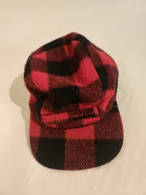 VTG Woolrich Mens Plaid Buffalo Mackinaw Wool Hunting Outdoors Hat Cap Red Small • $19.99
