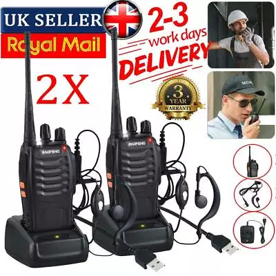 Baofeng BF-888S UHF 400-470MHz Two Way Ham Radios Walkie Talkies Long Range Lot • £60.99