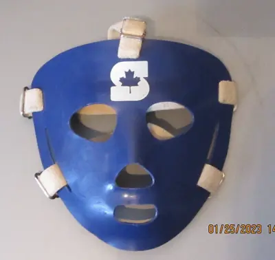 Vintage Blue Hockey Goalie Mask Street Hockey  S  New Old Stock 70's Sherbrooke • $49.18