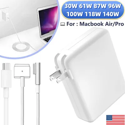 For Macbook 1&2 For MacBook Air Pro 60W USB-C L-Tip T-Tip Power Charger Adapter • $15.79
