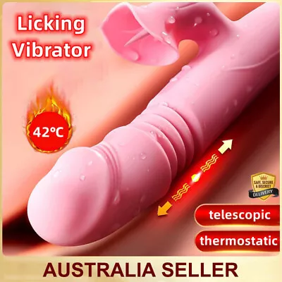 Rabbit Vibrator Thrusting Clit G-Spot Massager Heating Dildo Sex Toys For Women • $42.95