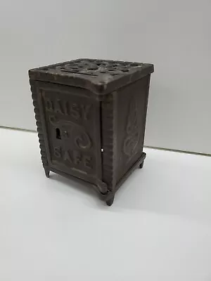 Antique Vintage  “The Daisy” Safe Still Penny Bank Cast Iron & Tin • $60