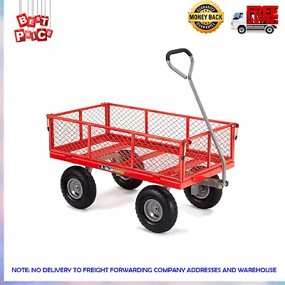 Gorilla Cart 800 Pound Capacity Heavy Duty Steel Mesh Utility Wagon Cart Red • $120.99