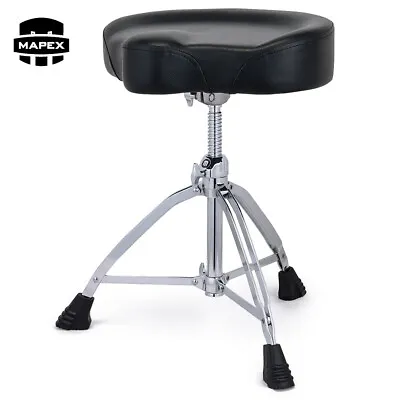 Mapex T855 17  X 4  Soft Vinyl Saddle Top Double Braced Adjustable Drum Throne • $199.99