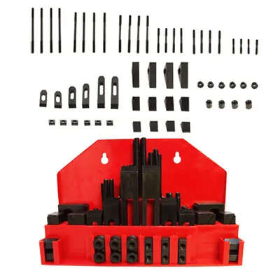 52 PC Clamping Kit T-Slot 5/8  End Clamp Flange Coupling Nut Step Block Set • $67.50