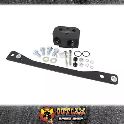 Aeroflow Oil Cooler Adaptor -8 Orb Ports Fits Gm Ls Vt-vz Black - Af64-2114blk • $164.40