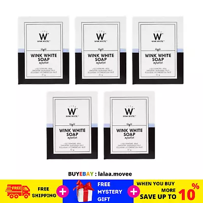 5 X Wink White Gluta Soap Whitening Body Pure Face Lightening Skin Cleansing 80g • $34.46