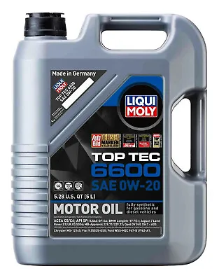 X5 LITER  TOP TEC 6600  0W-20 Engine Motor Oil For BMW MERCEDES LAND ROVER MINI • $65.40