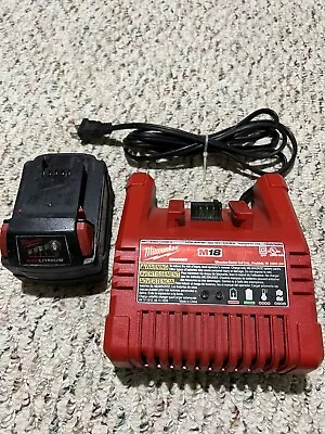 🇺🇸Milwaukee M18 48-59-1801 Charger  48-11-1850 XC5.0AH Red Lithium Battery🇺🇸 • $59.99