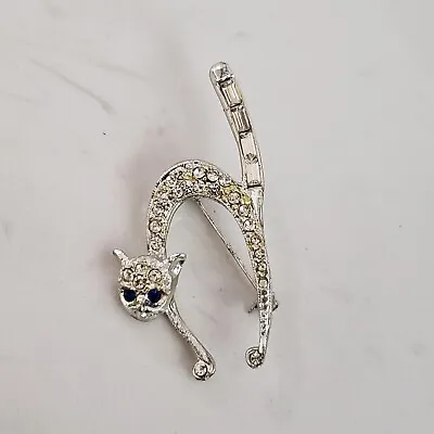 $12 • Buy Vintage Brooch Cat Rhinestones Collectible Costume Jewelry Pin
