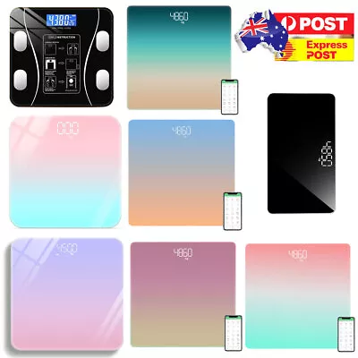 AU Digital Electronic Glass Weight Body Scale Bathroom Scales Backlit 180kg Gym • $28.99