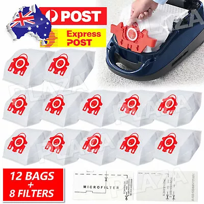 12x Vacuum Cleaner Bags+8x Filters For Miele FJM Hyclean 3D Compact C1 C2 S4 S6 • $15.45