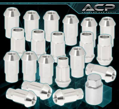 For Volvo M12X1.5MM Open End Extend Aluminum Silver Lug Nuts 20PCS Set + Adapter • $18.99
