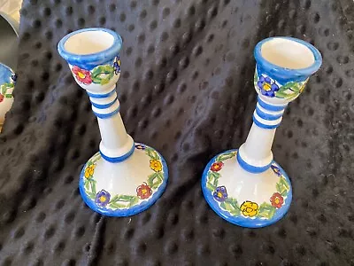 Vietri Ceramic Candlesticks- Rare! Handmade Hand-painted Ceramic Items • $24.60