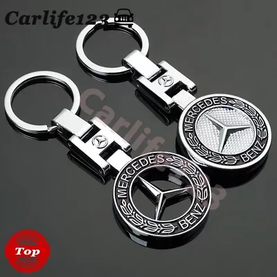 Hollow H-button Car Logo Key Ring Metal Keychain Chain For Benz B Mercedes AMG • $8.75