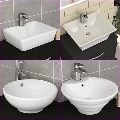 £70.99 • Buy Modern Designer Cloakroom White Bathroom Countertop Basin Sink Wash Hand Ceramic