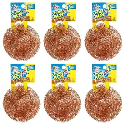 6 Chore Boy Copper Scrubber Scouring Pad 100% Pure Copper New Steel Wool • $10.95