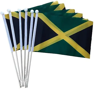 Jamaica Jamaican Waving Hand Flag 6 Pack FREE UK DELIVERY! • £8.99