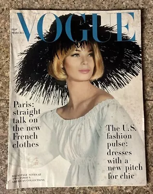 Vogue Magazine ~ March 1 1963 ~ Irving Penn Galanos Norman Norell Paris Fashion • $46.49