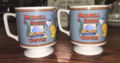 Vintage Maxwell House Coffee Cup/Mug 8oz Pedestal Footed “ ITD Japan” Set Of 2 • $12