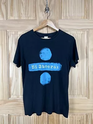 ED SHEERAN Top Medium Mens Black Blue T-Shirt Divide Tour Graphic Music • £9.50