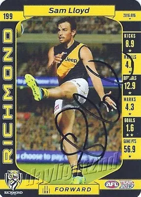 $14.99 • Buy ✺Signed✺ 2017 RICHMOND TIGERS AFL Premiers Card SAM LLOYD