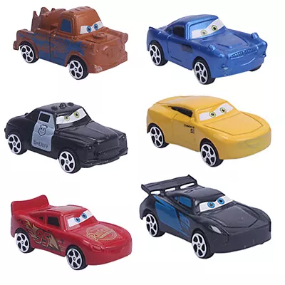 6 PACK/Set McQueen Model Car MINI Disney Pixar Cars Movie Plastic Cake Decor • £4.99