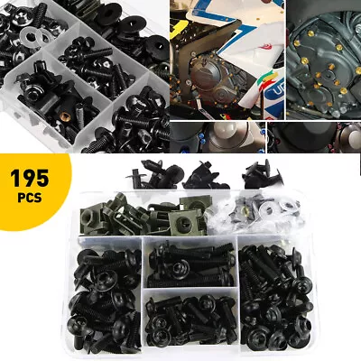 195x Complete Fairing Bolt Screws Kit For Ninja Kawasaki ZX6R 7R ZX9R ZX12R ZX14 • $36.54