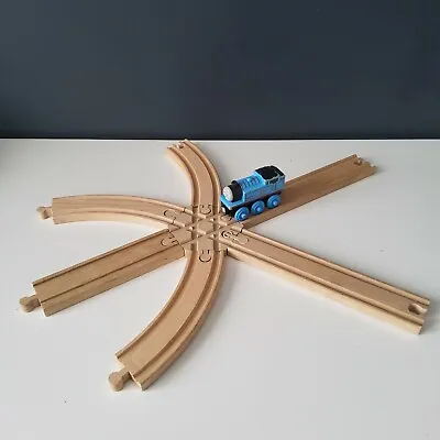 6 Way Crossing / Intersection For Wooden Train Track Compatible With Brio Ikea • £8.95