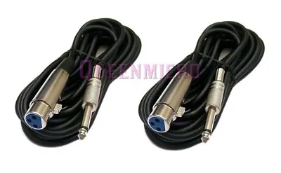 2 Pack 25Ft XLR 3Pin FEMALE To 1/4  MONO Plug Mic Microphone Audio Cable 25'Ft • $22.95