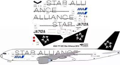 ANA Star Alliance Boeing 777-200 Pointerdog7 Decals For Minicraft 1/144 Kits  • $10