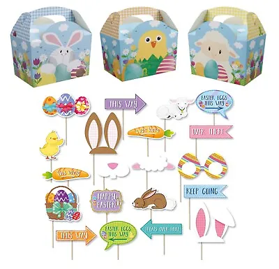 Easter Egg Hunt Game Props Kit PLUS Easter Egg Party Basket Boxes ~Select Amount • £3.39