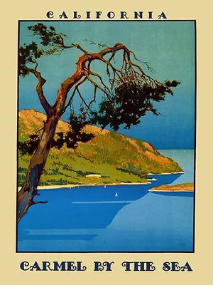 Carmel California Beach Travel  Vintage Poster Repro FREE S/H Shipped Rolled Up • $17.90