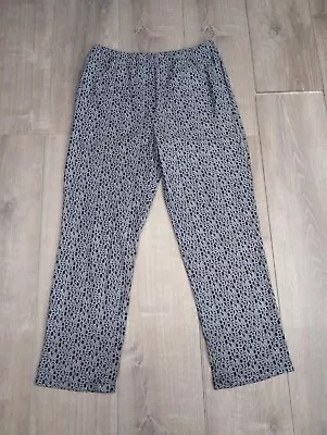 Michael Kors Womens Pull Up Pants All Over Print Spell Out Straight Leg Sz Large • $17.99