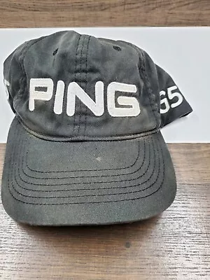 Vintage PING G5 Black Golfing Hat Big Logo Ball Cap Golf Cotton • $10.99