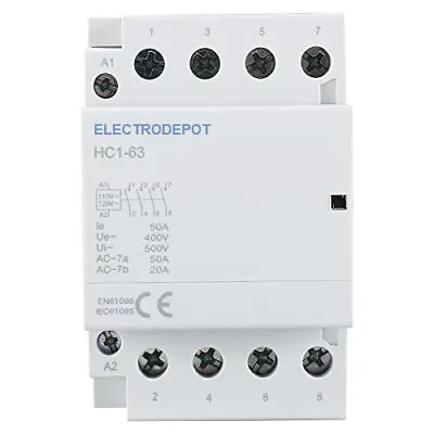40 Amp 4Pole N/O Silent Lighting Contactor 110/120VAC Coil DIN IEC 30A 50A 40A • $38.99