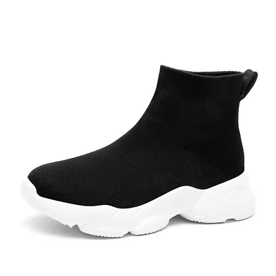 UK Kids Lightweight Sock Shoes Boys Girls Sneakers Casual Trainers Walking Shoes • £13.99