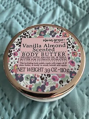 Olivia Grace Vanilla Almond Scented Body Butter 3.9 Fl Oz 110 Ml Argan Oil Shea • $16