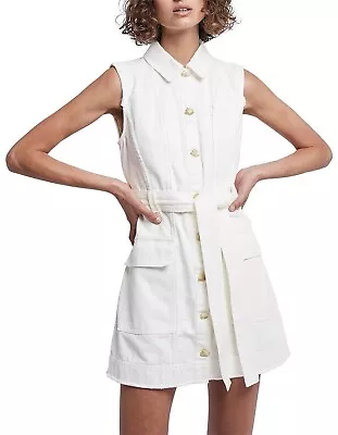 Aje Framework White Denim Dress Size 10 New With Tag Rrp $395 • $179