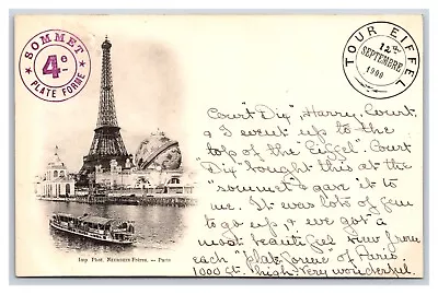 Tour Eiffel Paris France Exposition Sept 12 1900 UDB Postcard UNP N16 • $18.95