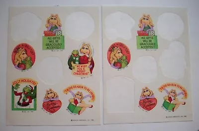 Partial Sheets Vintage 80's 1983 Hallmark Christmas Miss Piggy Muppets Stickers  • $8.99