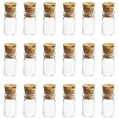 £2.75 • Buy 5 X Tiny 0.5ml Glass Bottles With Cork Wood Stopper Vial Mini Jar Bottle Pendant